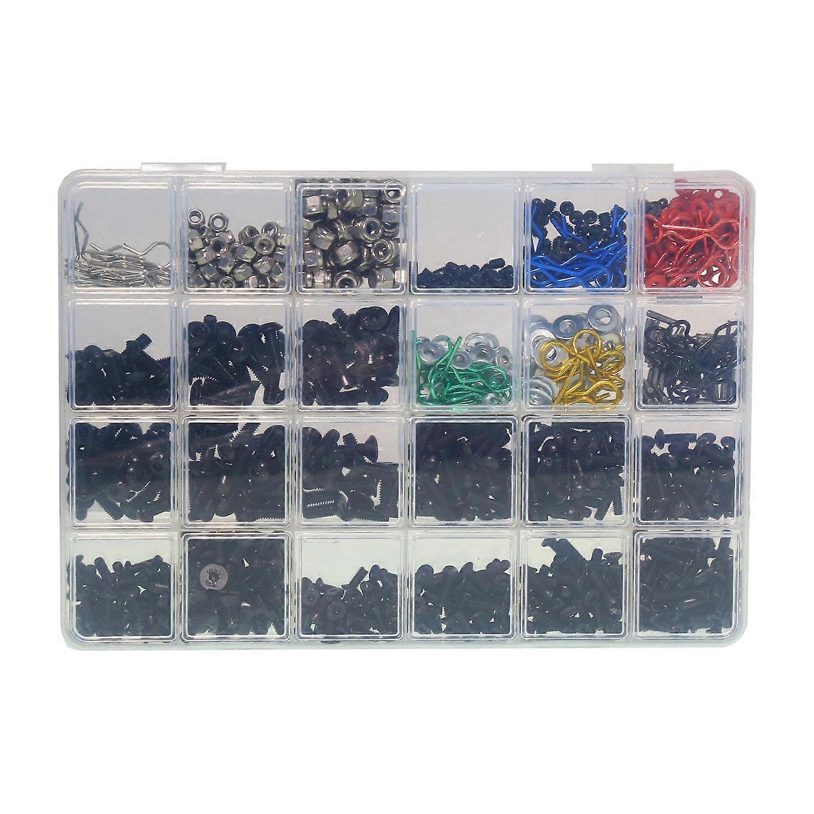 RC Screw Kit Upgrade M3 M4 Metal Screws Nuts Box Kit for 1:10 RC Car Crawler