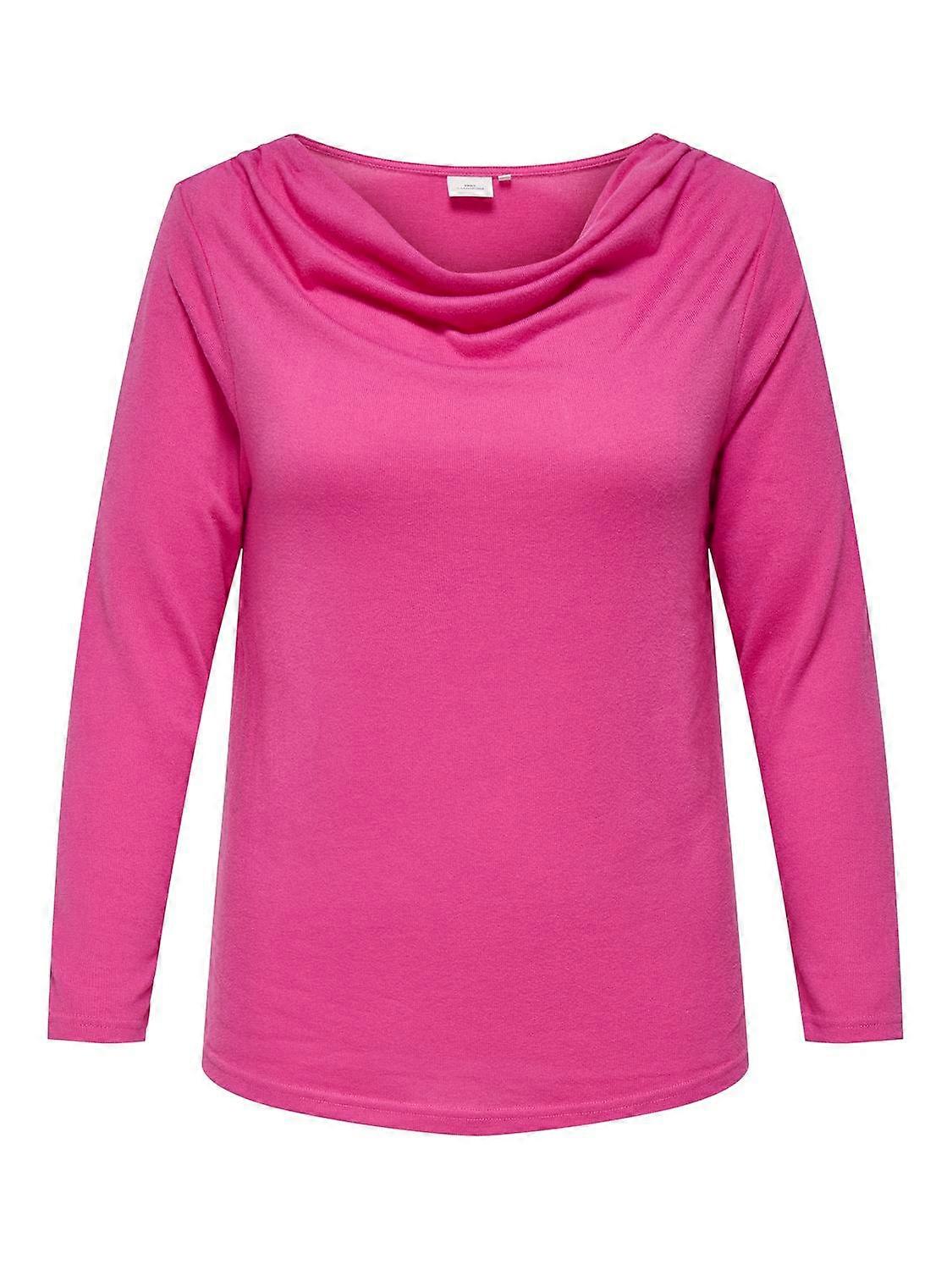 ONLY Curvy Damen Bluse Plus Size V-Ausschnitt Langarm Regular Fit elastisch