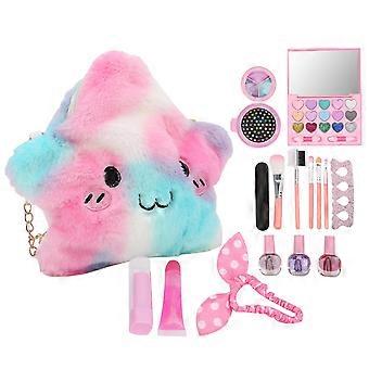 19pcs waschbare Kinder Make-up Set Kosmetikpinsel Nagellack Lippenstift Rouge Pretend Play Toy2005K