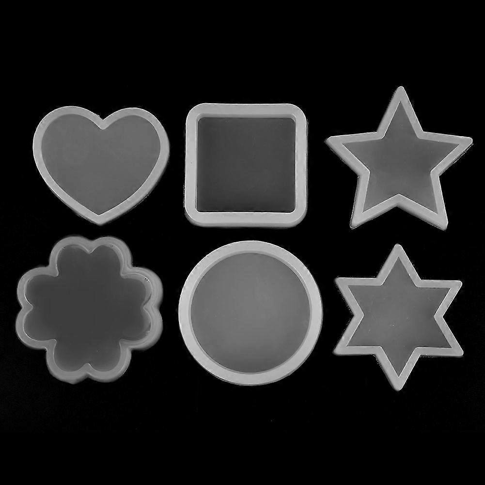 6 Types Circle Square Heart Star Shape Silicone Mold Cake Decoration Chocolate Mould Set DIY