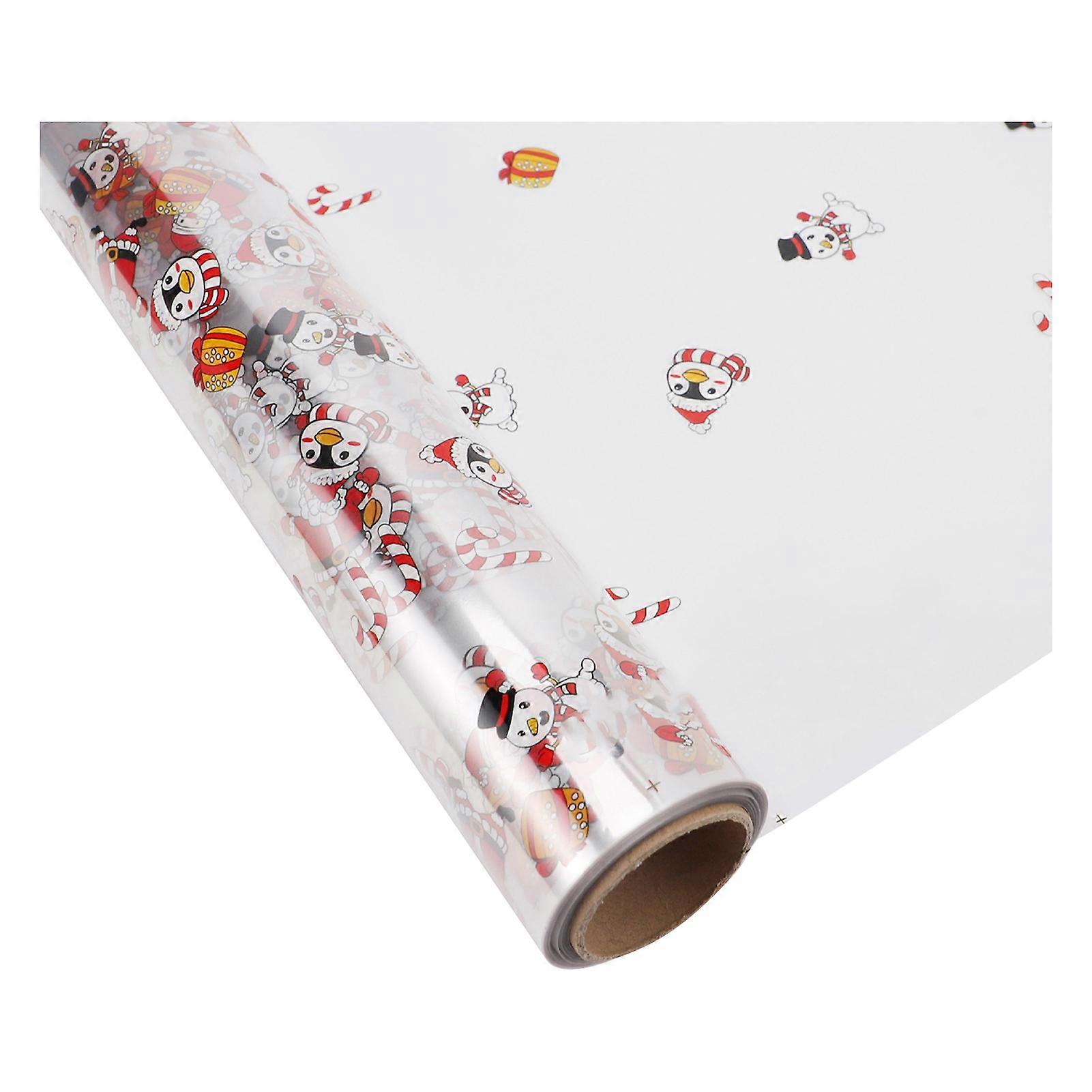 1 Roll Gift Wrapping Paper Christmas Pattern Wrap Roll Durable Beautiful Flower Packaging Paper for Xmas Party Crafts