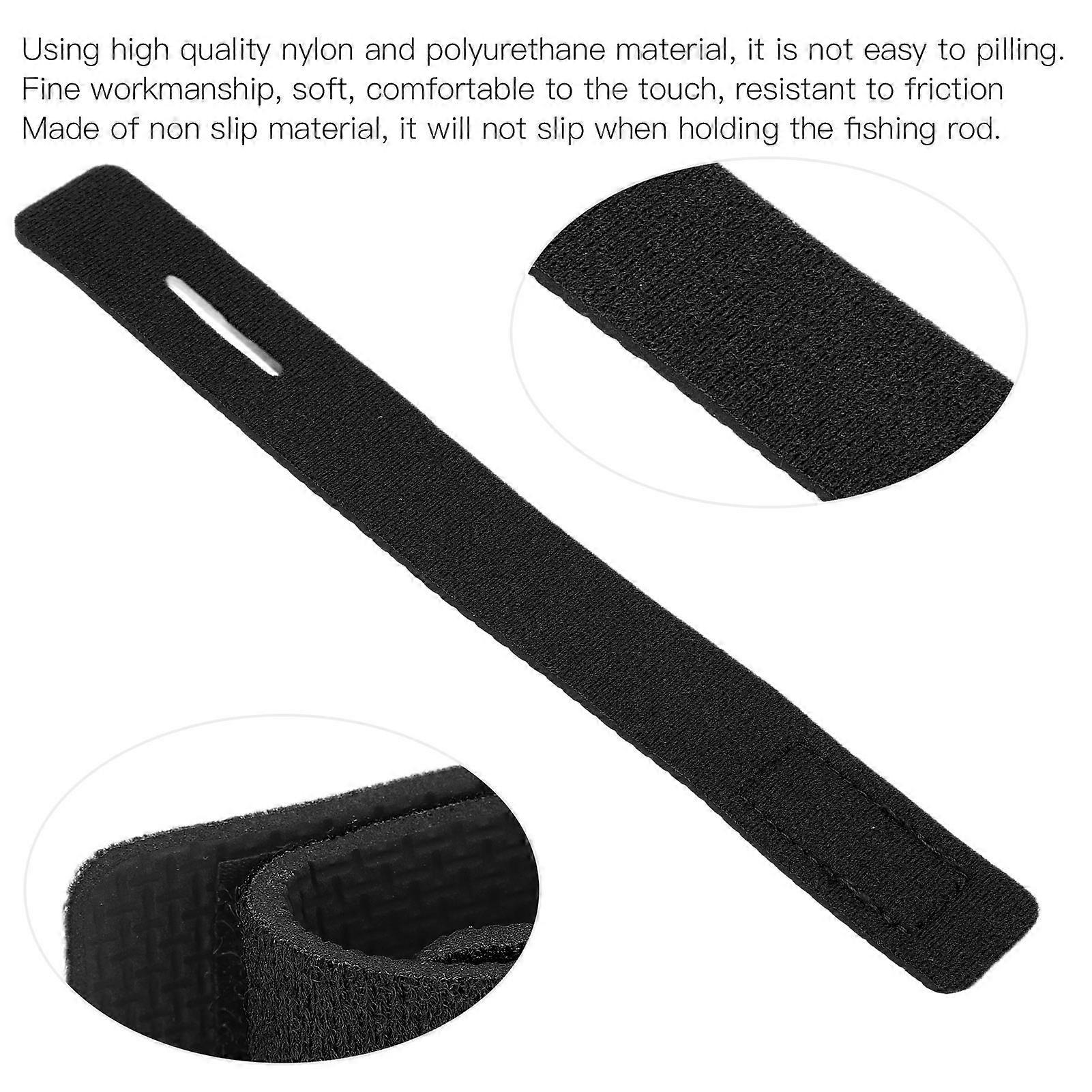 100Pcs Fishing Rod Tie Strap, Stretchy Pole Fixing Band Rod Elastic Wrap Holder with  Hook and Loop Design for Fixing Fishing Gear[Black]