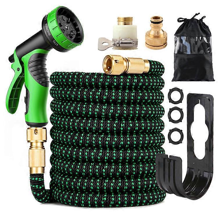 Black And Green Double Color 3 Times Telescopic Pipe Garden Hose High Pressure Water Gun Car Wash