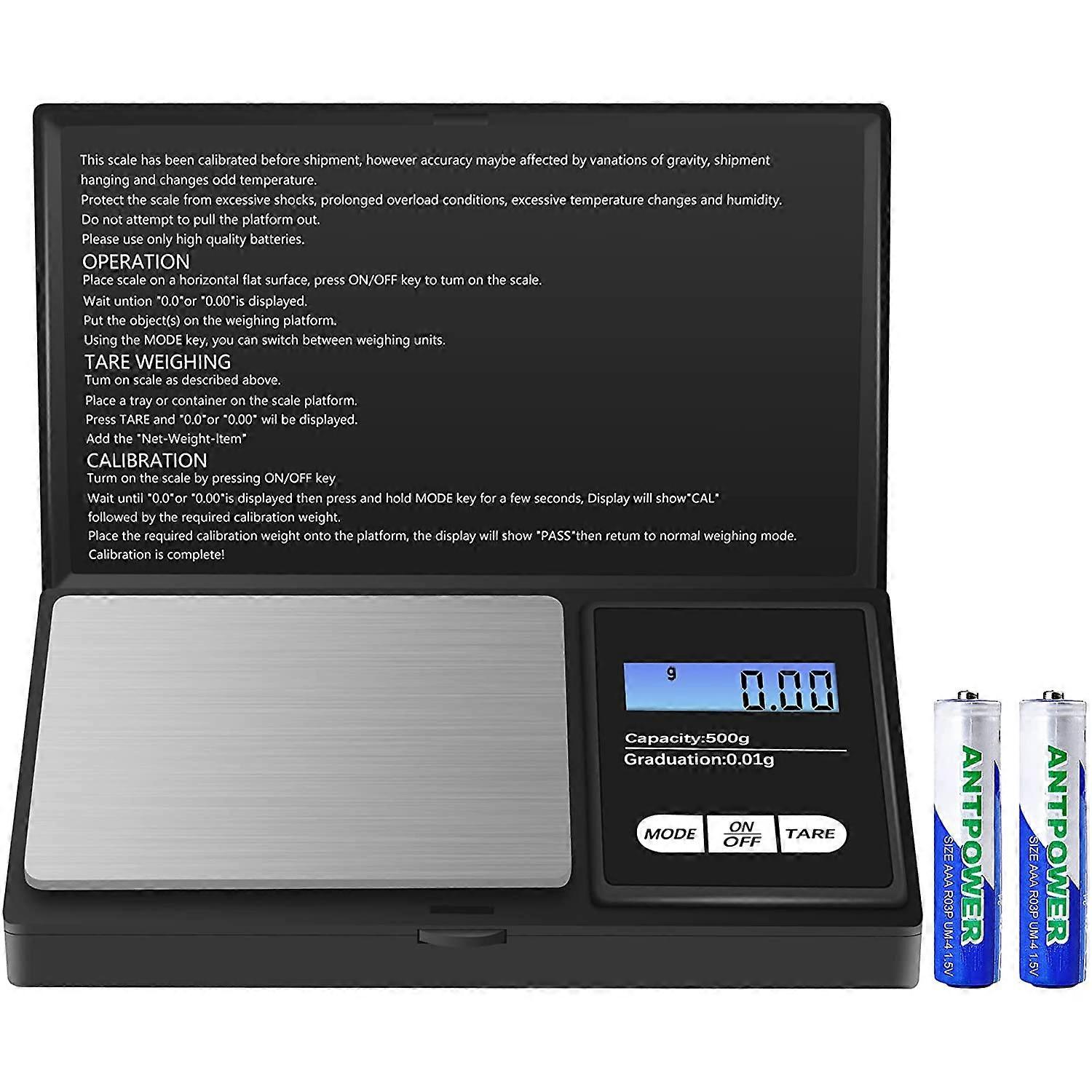 Precision Scale, 500G/0.01G, Kitchen Scale, Portable Digital Pocket Scale With Lcd Display And Tare Function, Jewelry Scale, For Jewelry, Coffee, Etc.