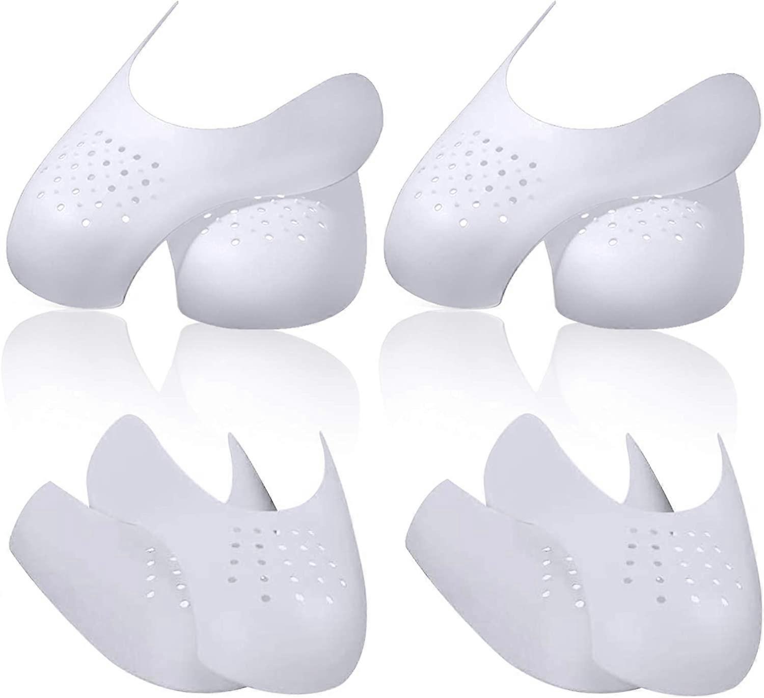 גברים 4 זוגות נעלי ספורט מגן נגד קמטים מגן נעליים (לבן)