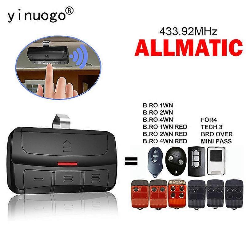 Clone ALLMATIC BRO 1WN 2WN 4WN RED Garage Door Remote Control 43392MHz ALLMATIC TECH 3 FOR4 MINI PASS BRO OVER Remote Control