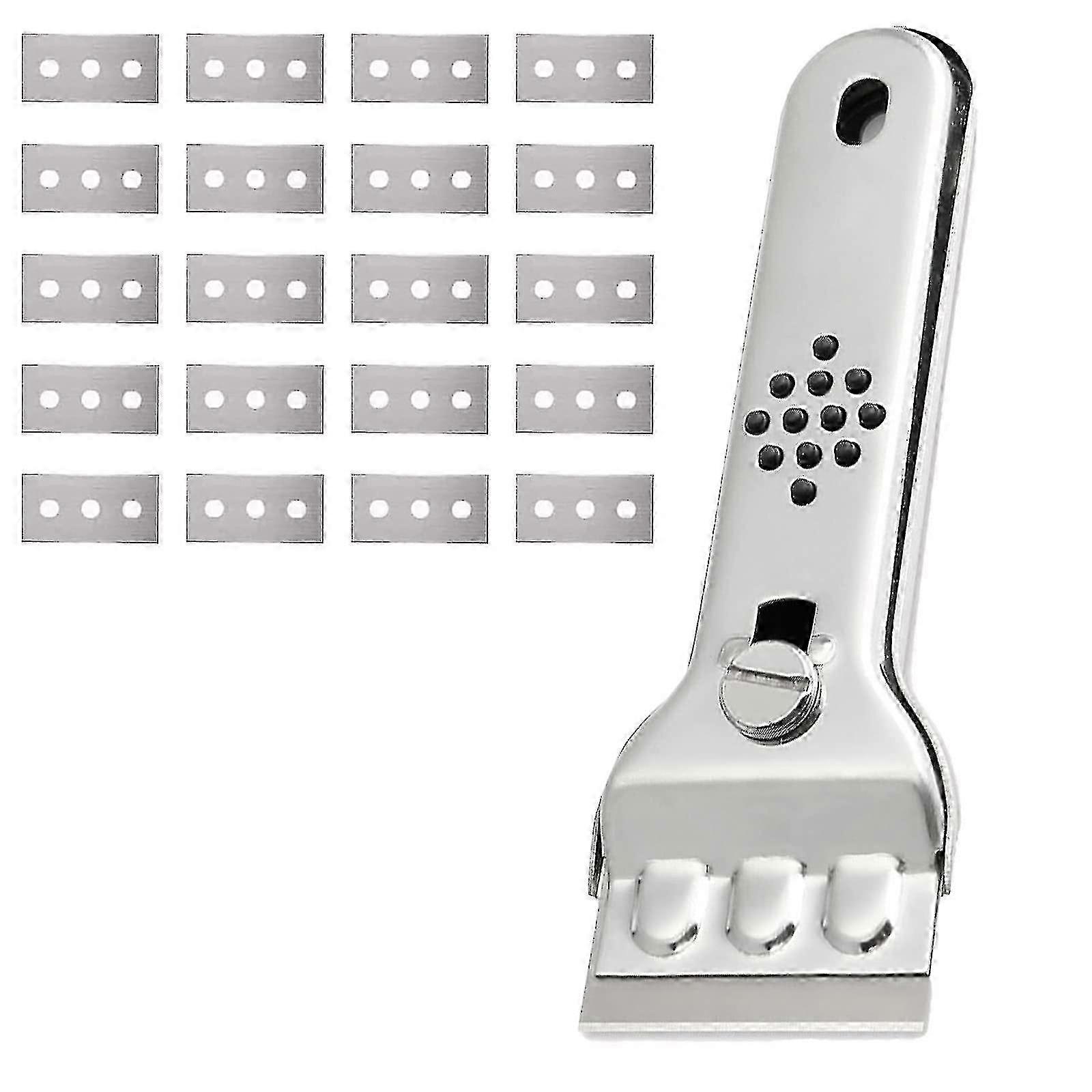 Glass Ceramic Hob Scraper Stainless Steel Glass Scraper Induction Hob Scraper Hob Scraper With 20 Blades, For Windows/mirror