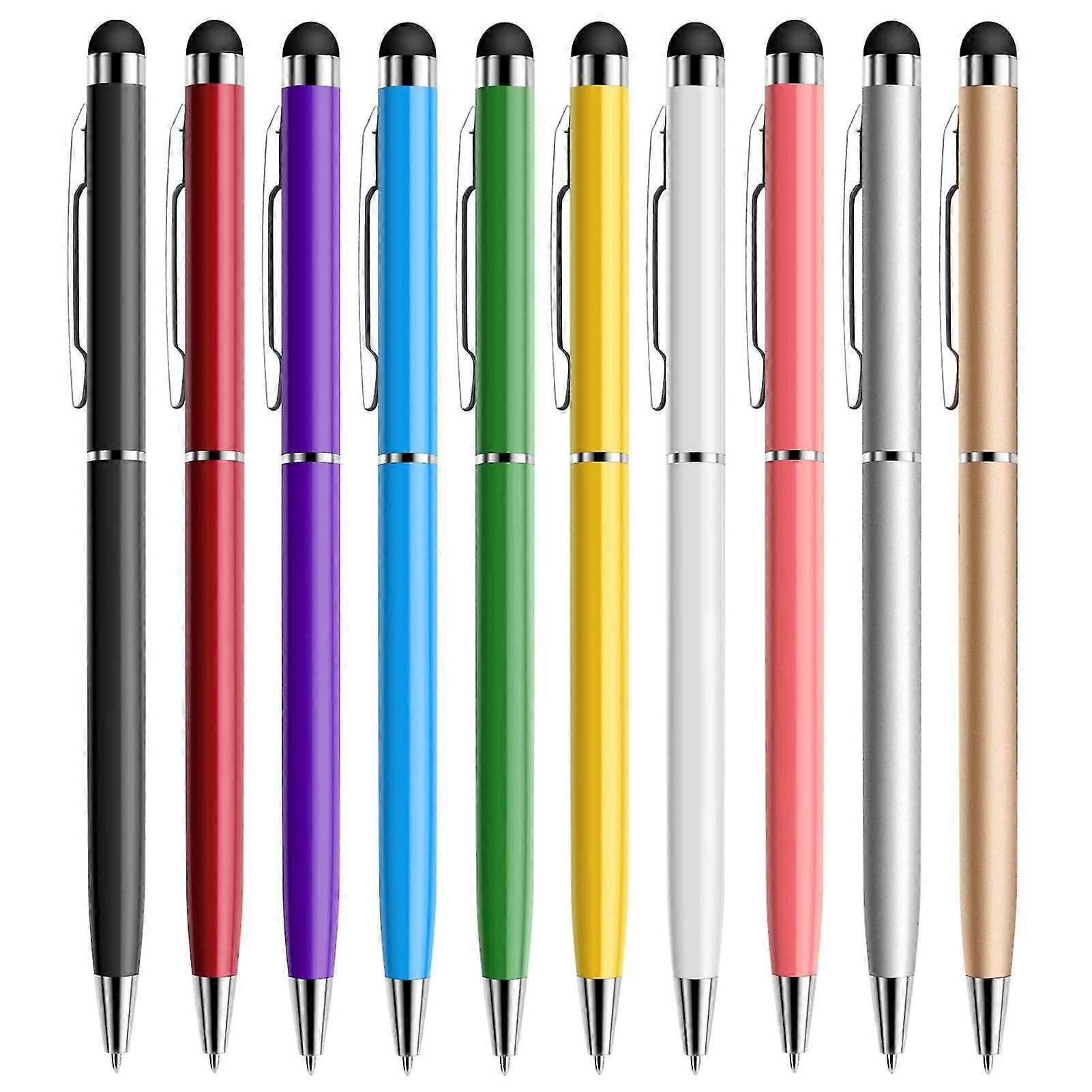 Stylus Pen,10 Pack Universal Capacitive 2 In 1 Retractable Ballpoint Pens And Styli Touch Screen Pencil