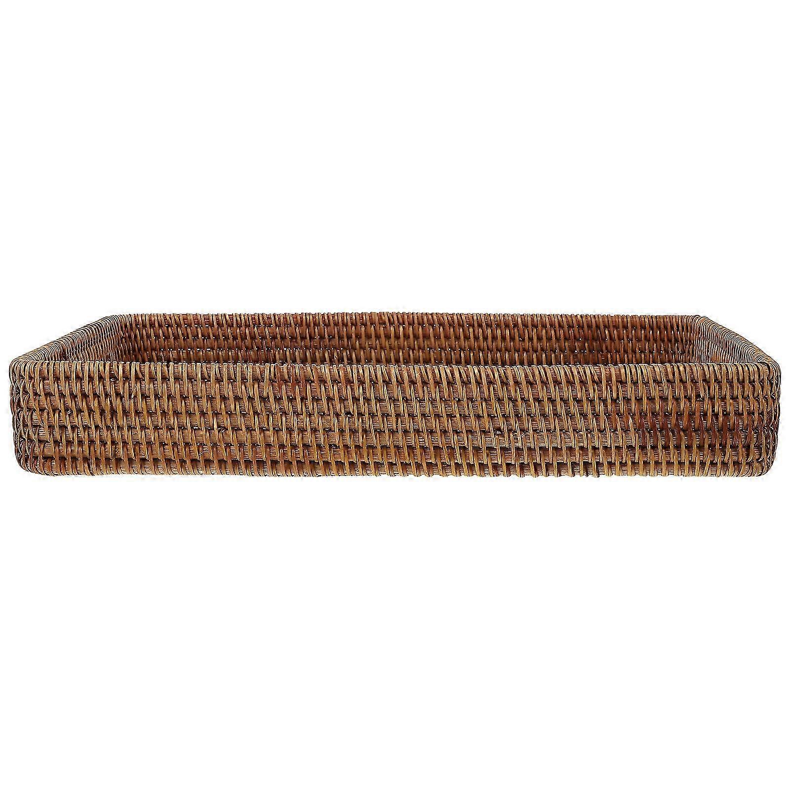 Rectangular Rattan Tray Storage Rattan Tray Hand Woven Rattan Tray Decorative Rattan Serving Tray