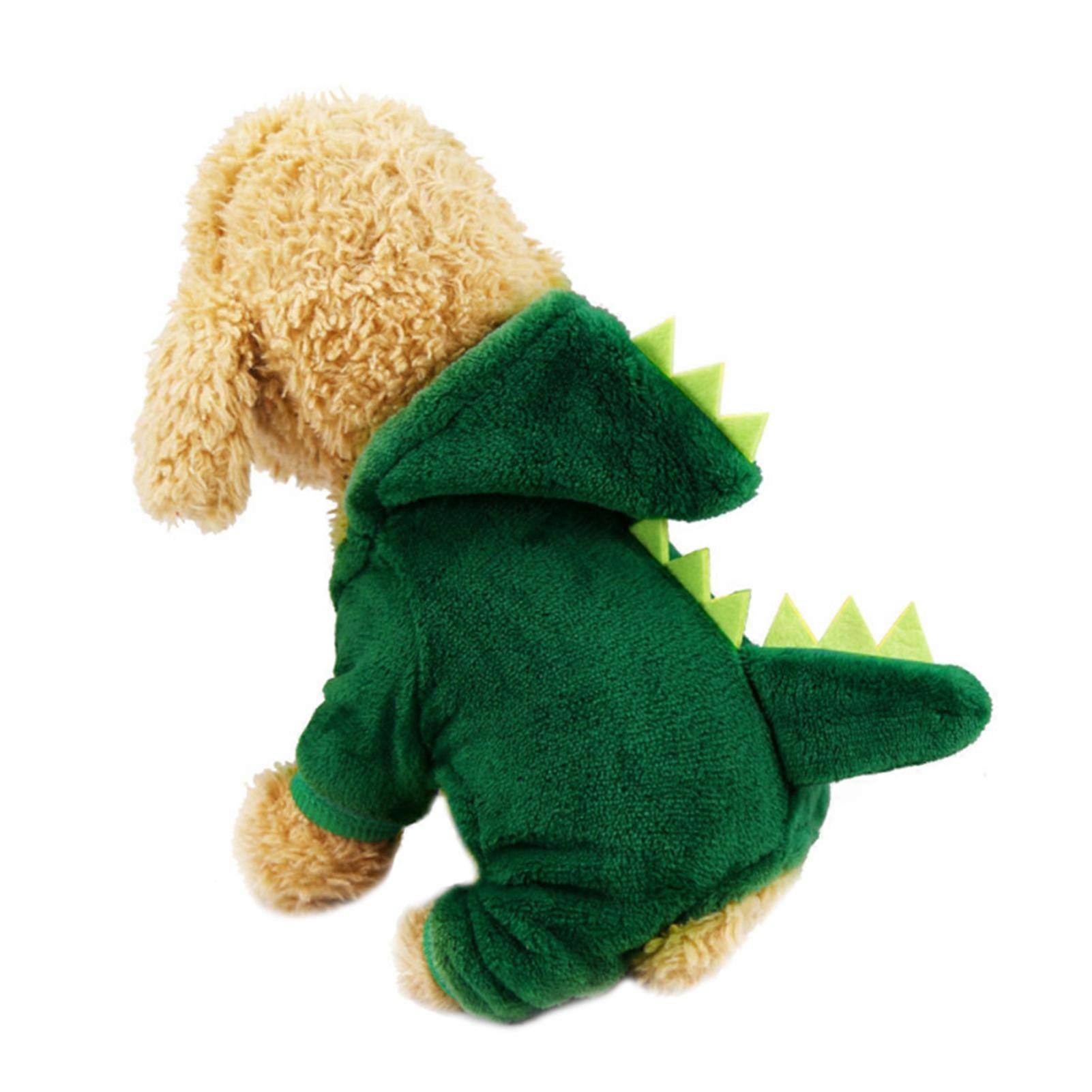 Fleece Pet Clothes Dog Hoodie Dinosaur Tiger Pattern Sweatshirt Winter Warm Pullover Chihuahua