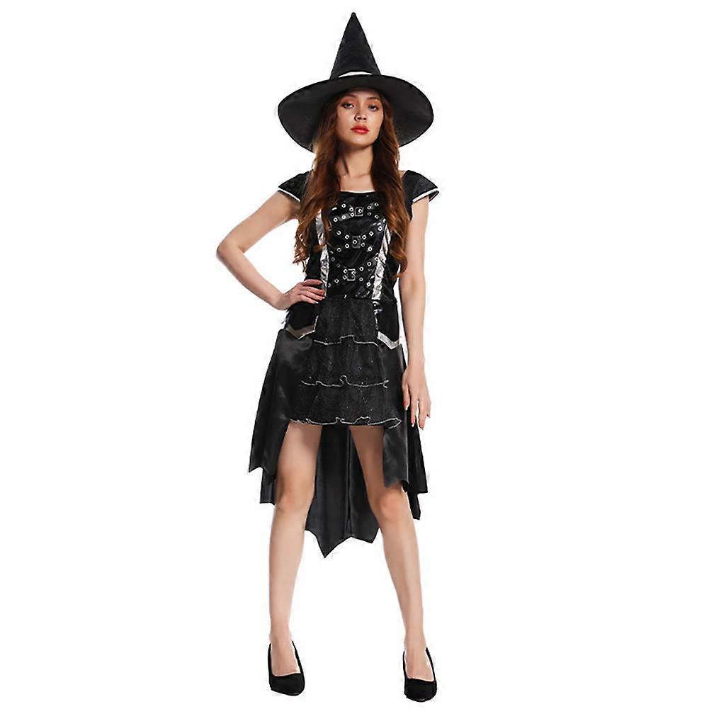 Cadılar Bayramı Cadı Cosplay Kostüm Tema Parti Sahne Performansı Yetişkinler İçin Giyiyor
