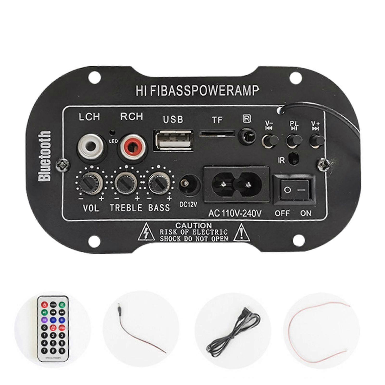 Mini 50W Ses Dijital Stereo FM Araba AMP Uzaktan Bluetooth HiFi Güç Amplifikatörü FT