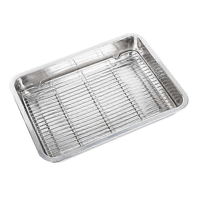 Baking Dish Rectangular Stainless Steel Baking Dish with Rack Household Baking Dish Dishwasher Safe and Durable