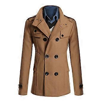 Men's Double Breasted Winter Jacket Vintage Fashion Trench