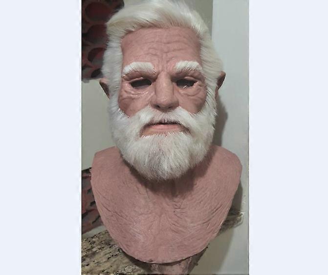 Old Man Mask - Realistic Halloween Latex Human Wrinkle Face Mask Type 6