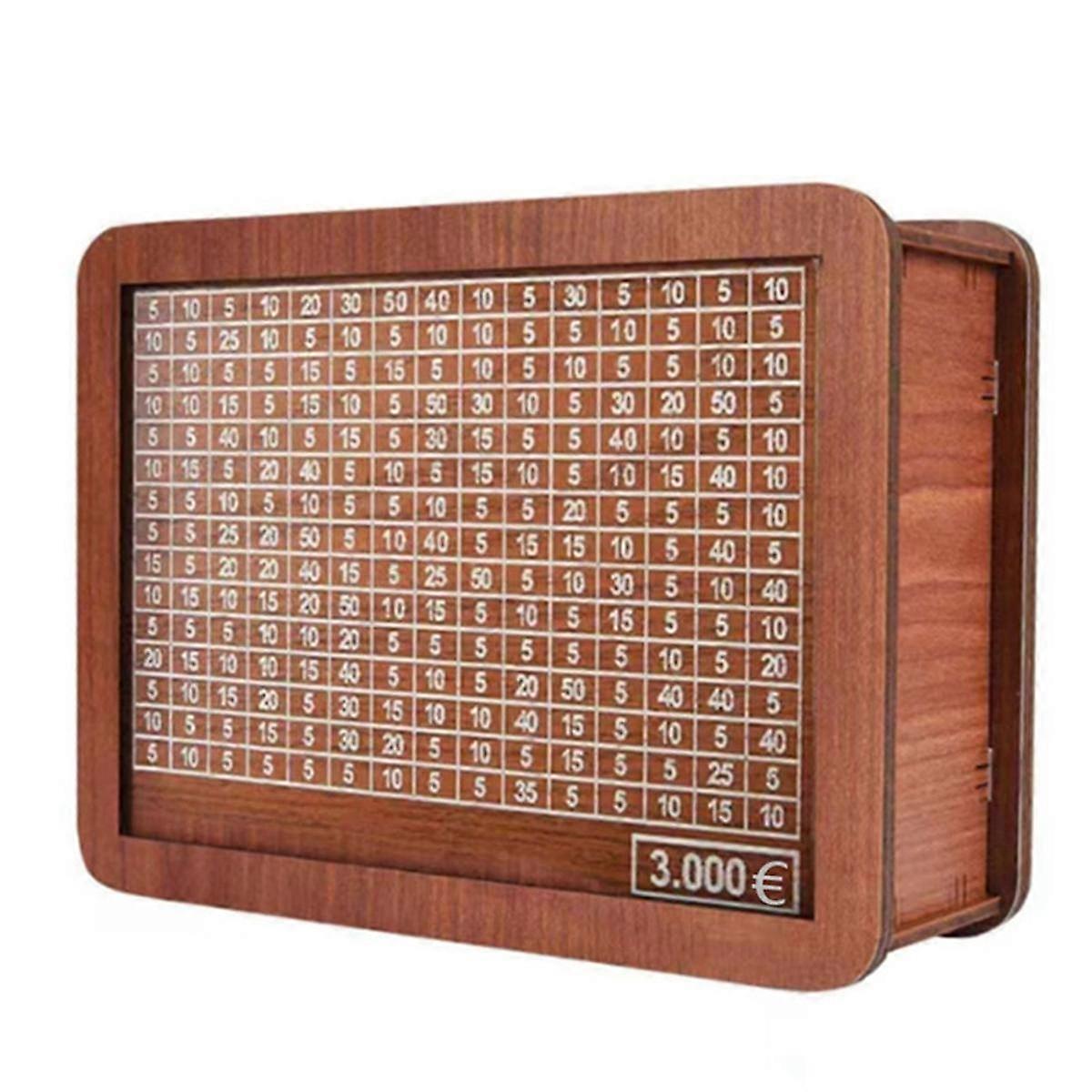 Wooden Piggy Bank for Adult Kids, Money Box with Counter, Money Saving Tin, Money Box with Counting