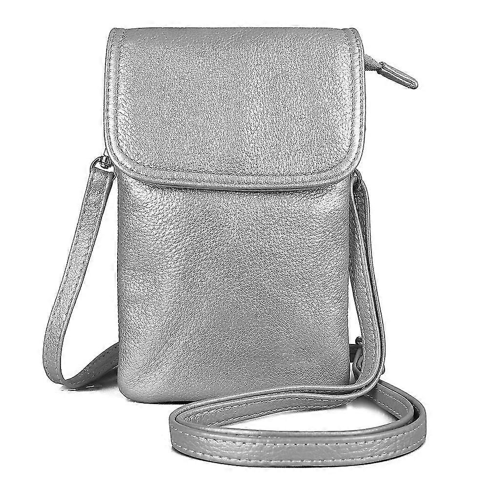 תיק טלפון עור, ארנק טלפון מעור אמיתי, תיק צד קטן לטלפון סלולרי לנשים עם רצועה ארוכה