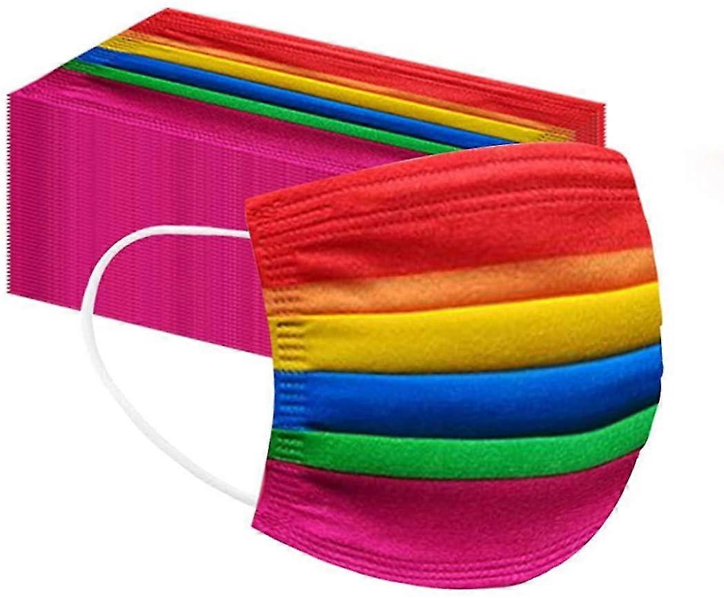 50st Barn / vuxna Rainbow Face Dekorera masker, Andas 3layered