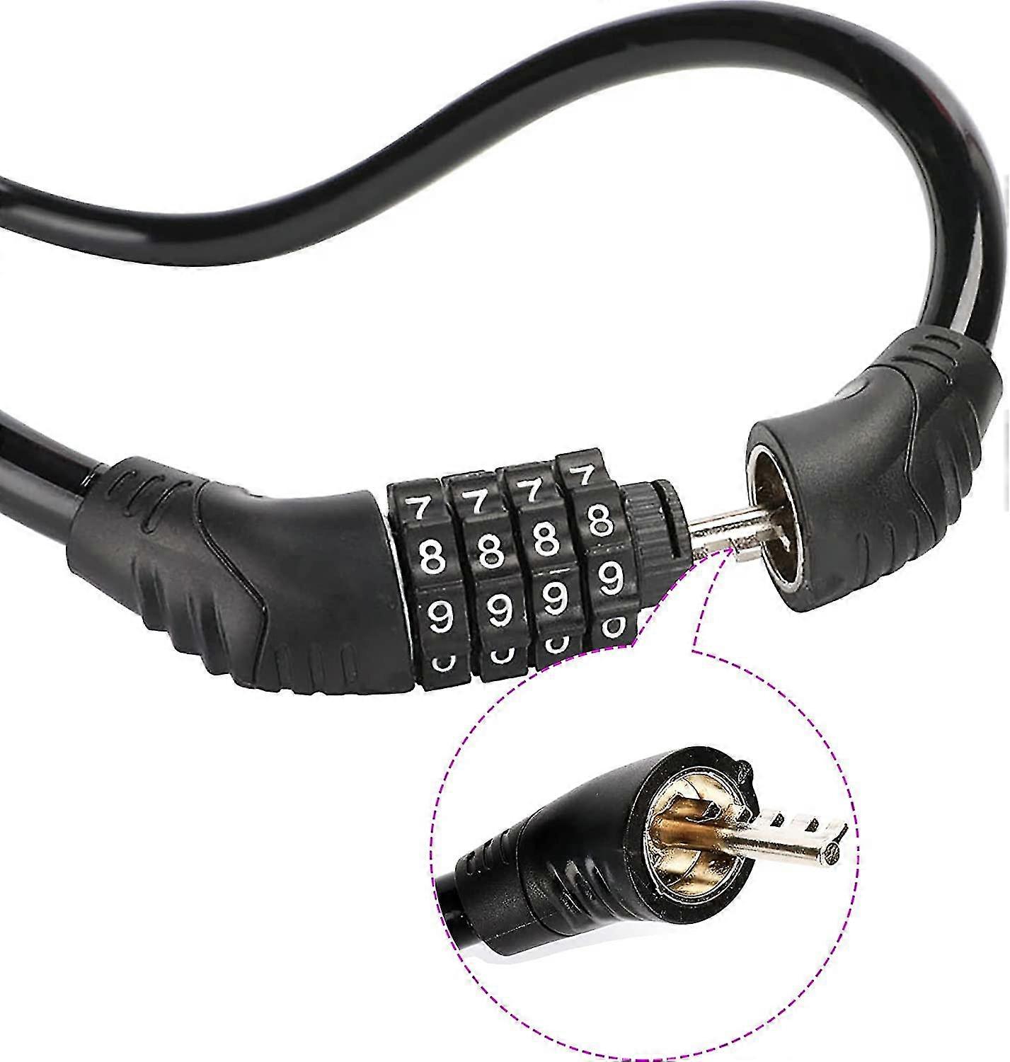 Almi Bike Lock Cable. Anti Theft Bicycle Lock Chain. Bike Combination Lock 4 Digit Gift