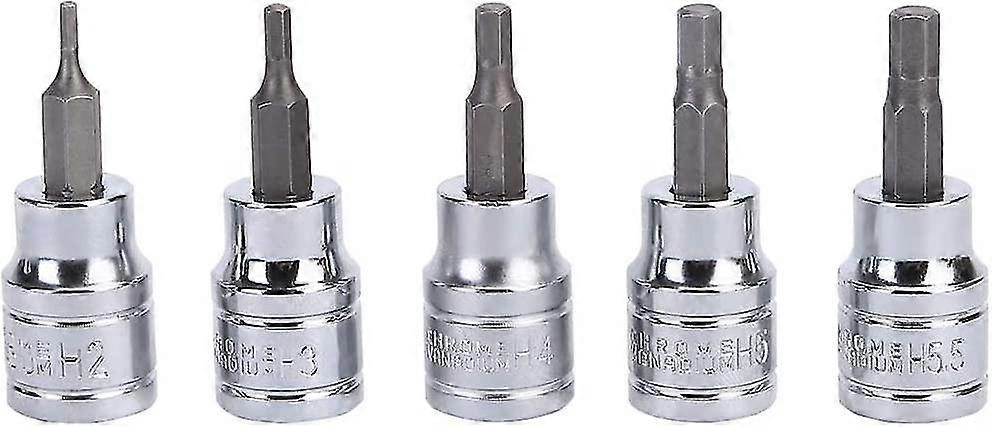 9 Pcs 3/8" Drive Hex Allen Socket Key Bits Set Kit H2 H3 H4 H5 H5.5 H6 H7 H8 H10 S2 Steel