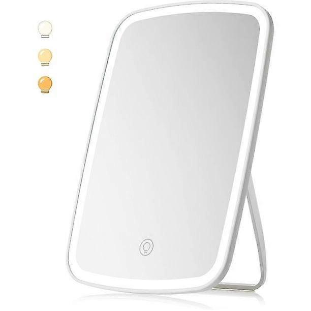 Makeup Mirror with Light, USB Rechargeable 3 Color Lighting Modes Vanity Mirror, Adjustable Light Brightness Light up Mirror YC