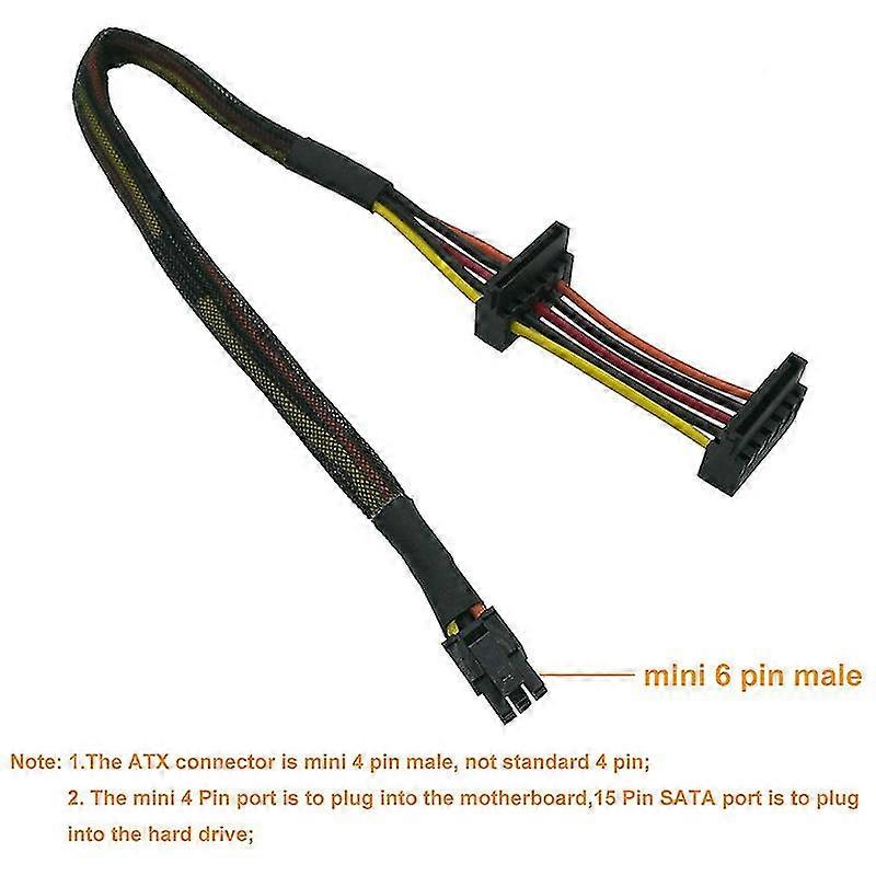 Motherboard Desktop Hard Disk Cable Mini 4pin To Dual 15pin SATA