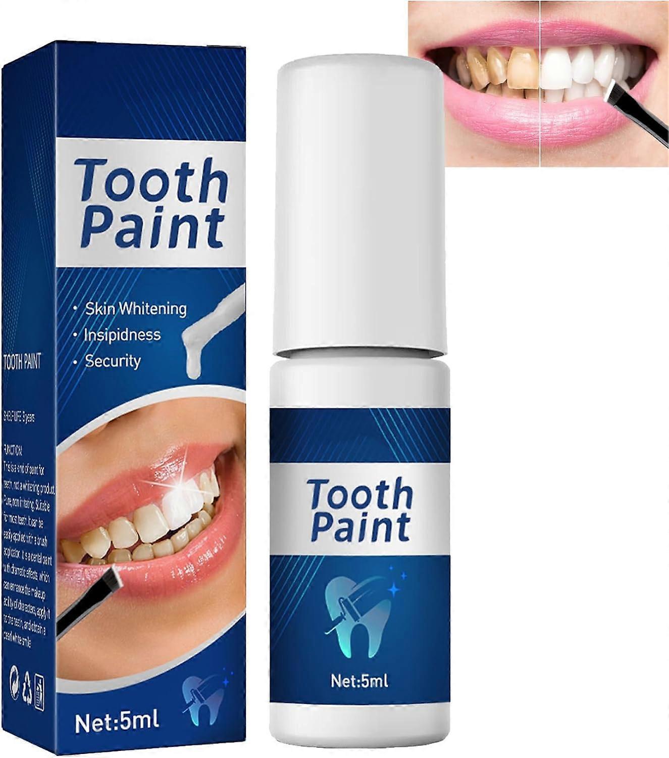 Denuotop 5ml Pittura per denti, vernice per l'ingiallimento dei denti, sbiancamento istantaneo dei denti, sbiancamento istantaneo dei denti