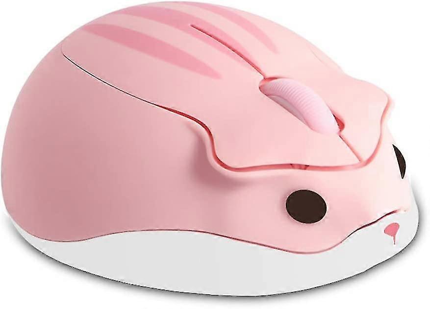 Wireless Mouse Cute Hamster Shaped Less Noice Portable Usb Mouse For Pc Laptop Computer Notebook(pink)