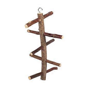 Bird Perch Natural Wood Bark Rotating Ladder Parrot Cage Stand Toy For Budgies Parakeet Cockatiel C