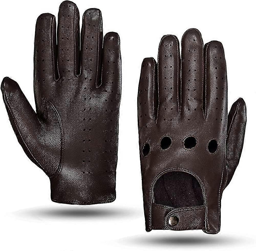 Mens Touchscreen Unlined Leather Driving Gloves