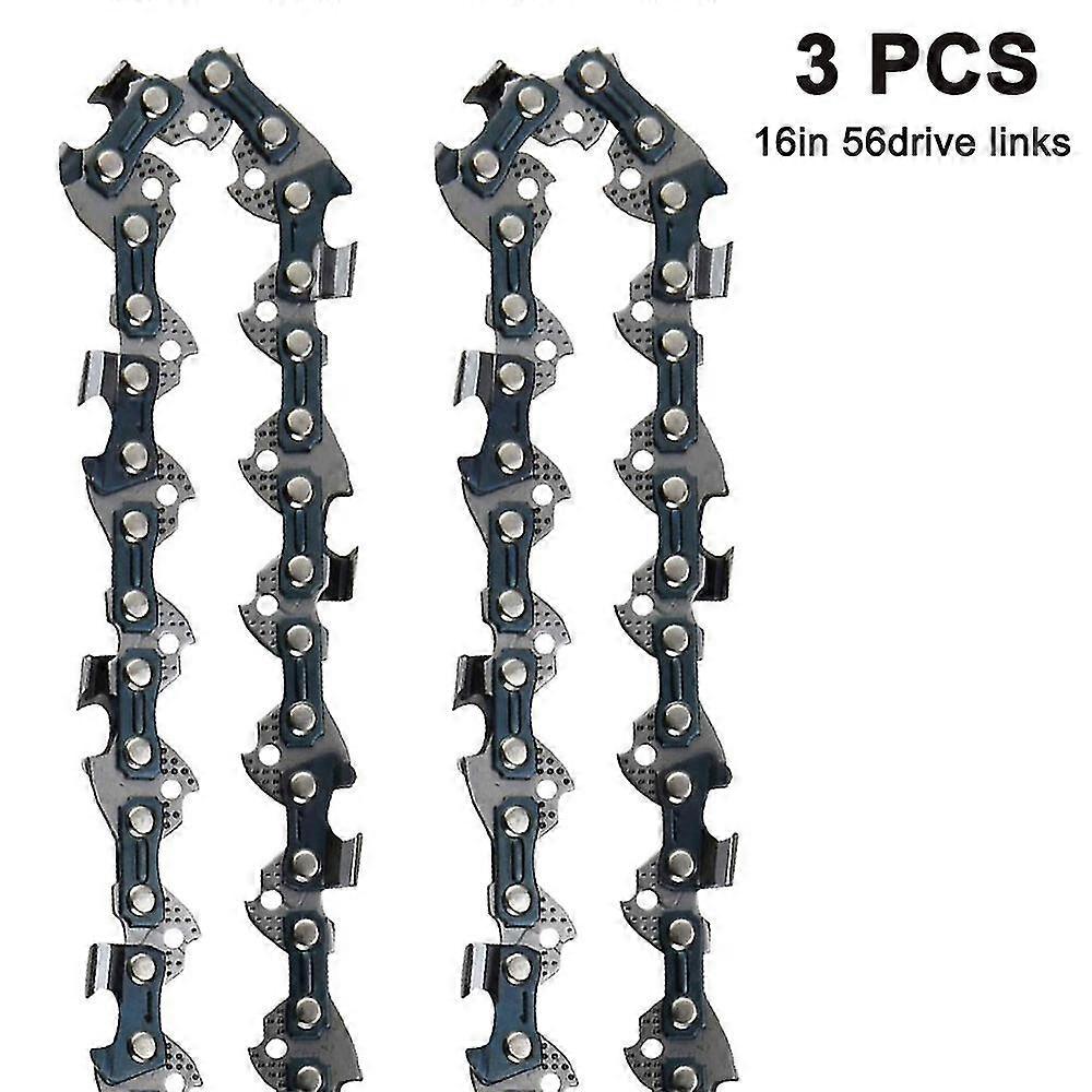 3 Piece Set Universal Logging Chainsaw Chains,16 Inch 56 Drive Links