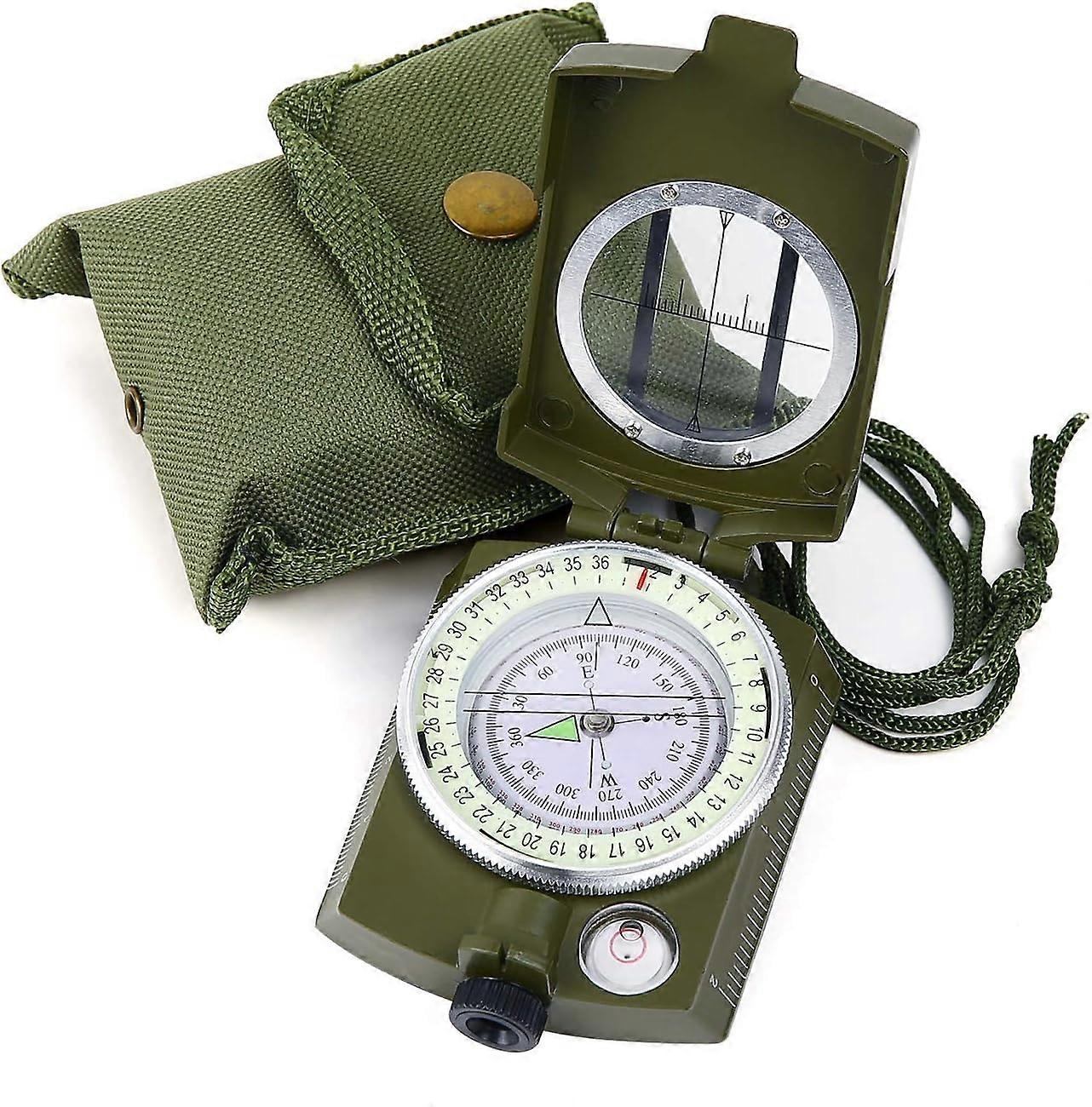 American compass with lanyard(85*53*30mm), hiking compass storage bag, unfold navigation multifunctional compass for Camping Hiking Geology