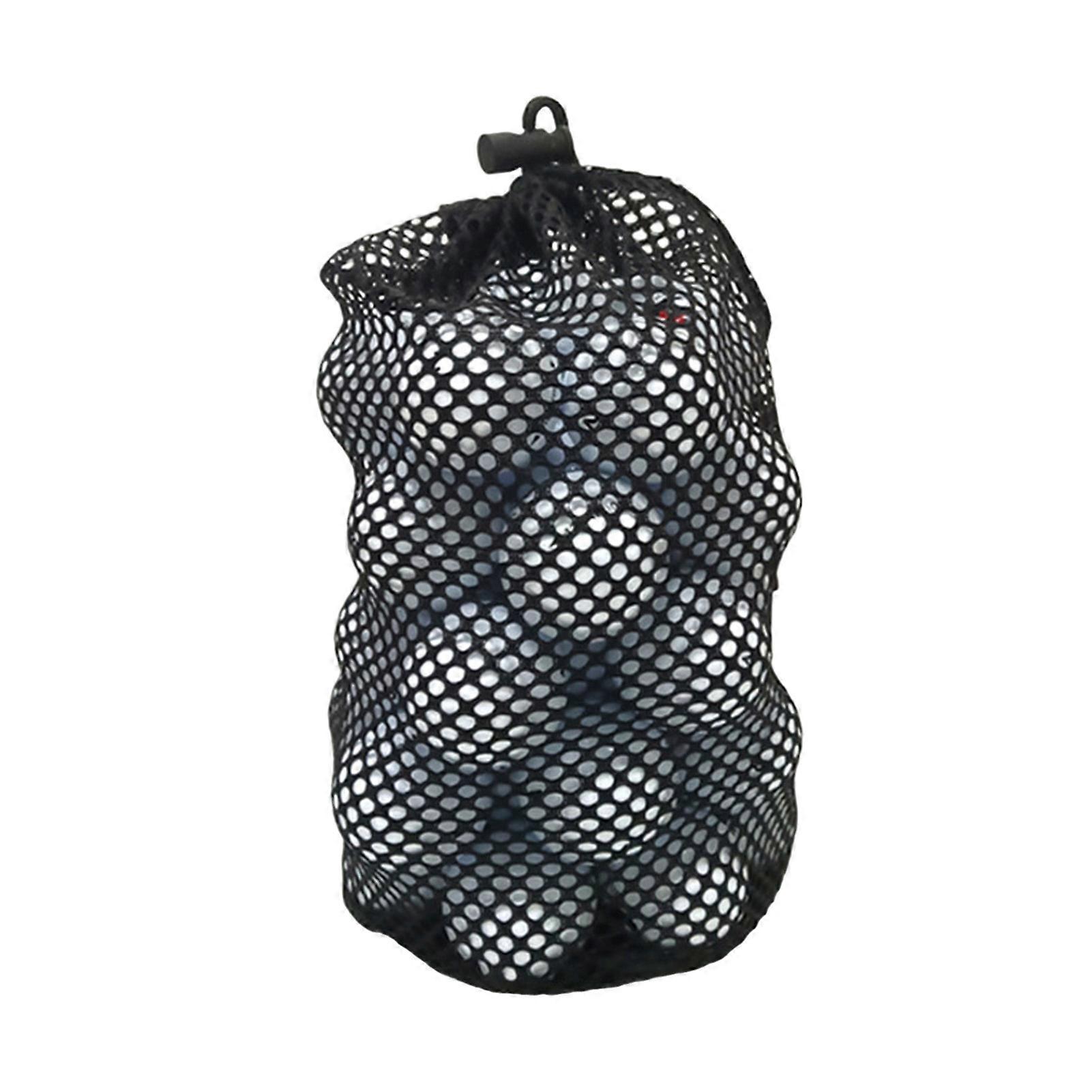 Kaesi Golf Mesh Bag Large Capacity Wear-resistant Black Mesh Bag Golf Balls Carrying Holder for Golf Course