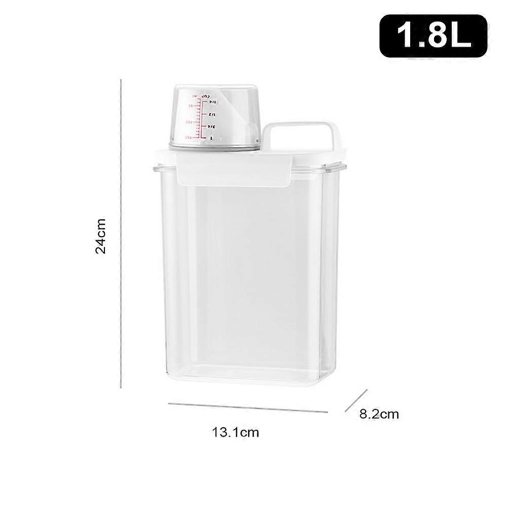 Laundry Detergent Powder Storage Box High Capacity With Lid Measuring Cup Multipurpose Snack Container Detergent Case