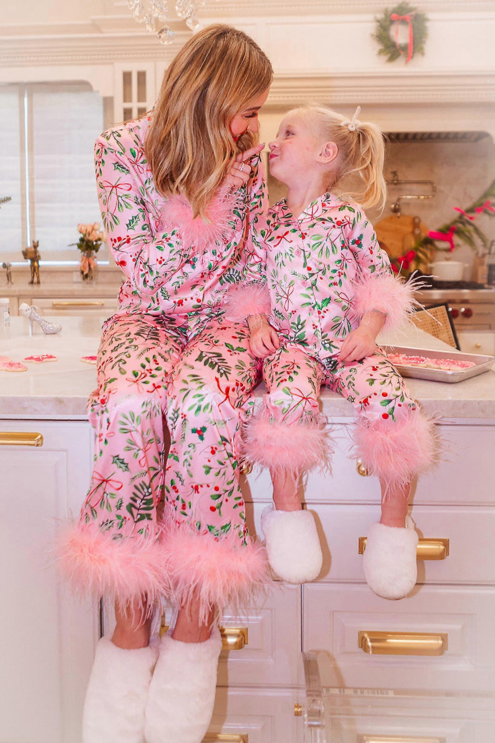 Weihnachtsgeschenk - Rosa Weihnachten süßer Pyjama, Weihnachten passender Familienpyjama