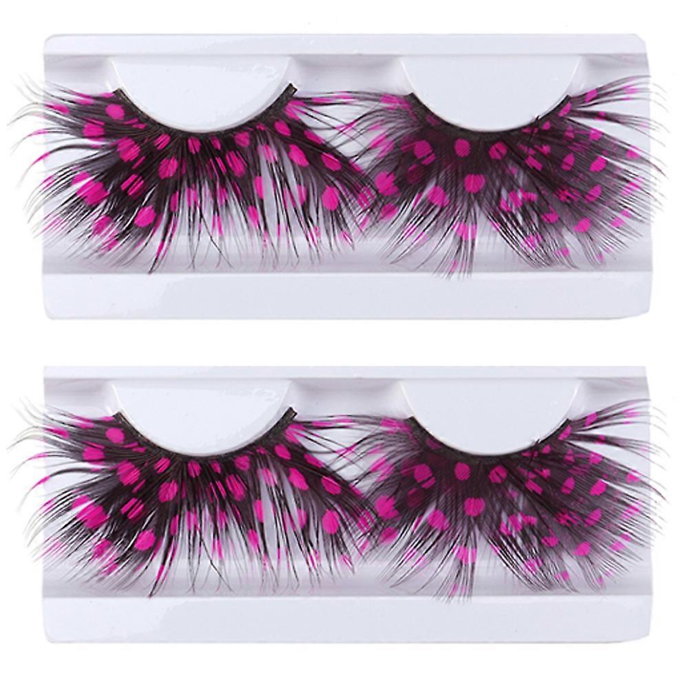 2Pairs Feather False Eyelashes Natural Handmade Reusable Charming Eyelashes