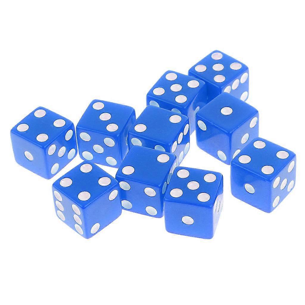 10 Piece D6 Dice Playing Games for Dungeons and Dragons MTG RPG Gaming 16mm Blue