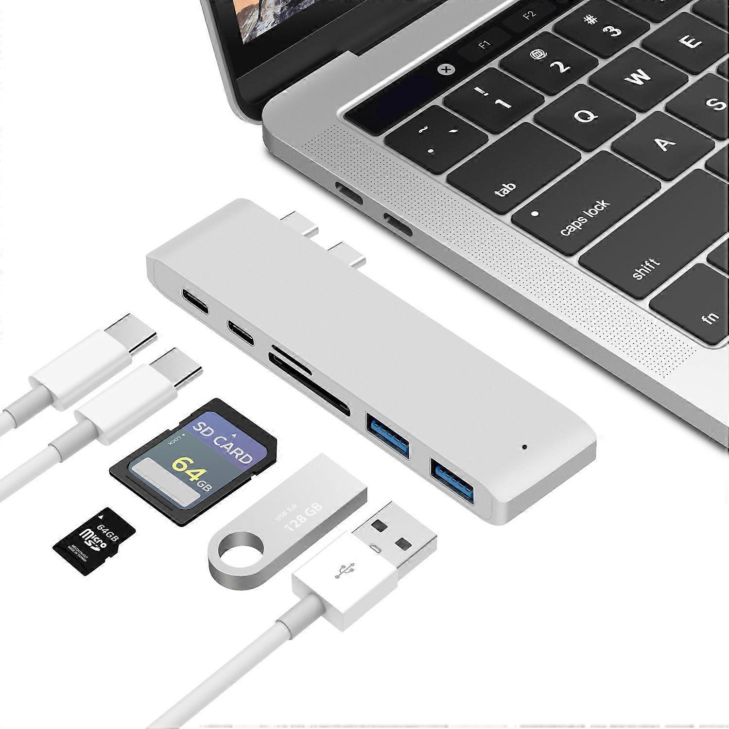 Usb C Hub Adapter For Macbook Pro/air 2020 2019 2018, 5/6 In 1,type-c docking station card reader