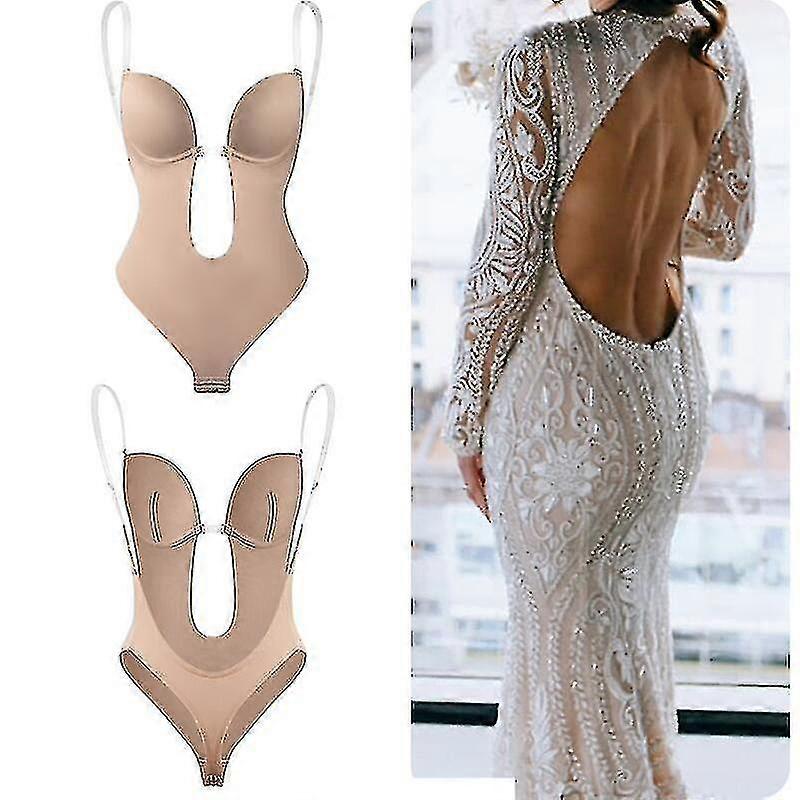 Women Plunging Deep V-neck Body Shaper Strapless Backless Bodysuit Shapewear high quality