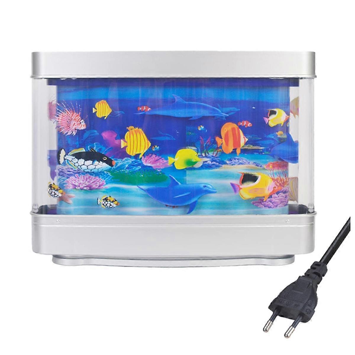 Artificial Tropical Fish Tank Lamp Aquarium Night Light Virtual Ocean Dynamic LED Table Lamp Room D