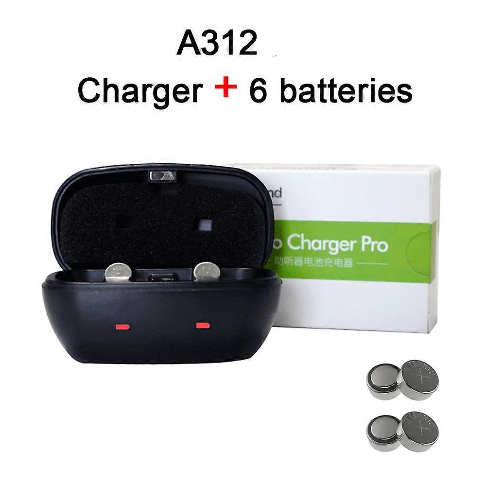 بطارية A312 قابلة للشحن لبطاريات السمع 312312A A312 PR41 شاحن كيت لسماعات السمع مكبر الصوت