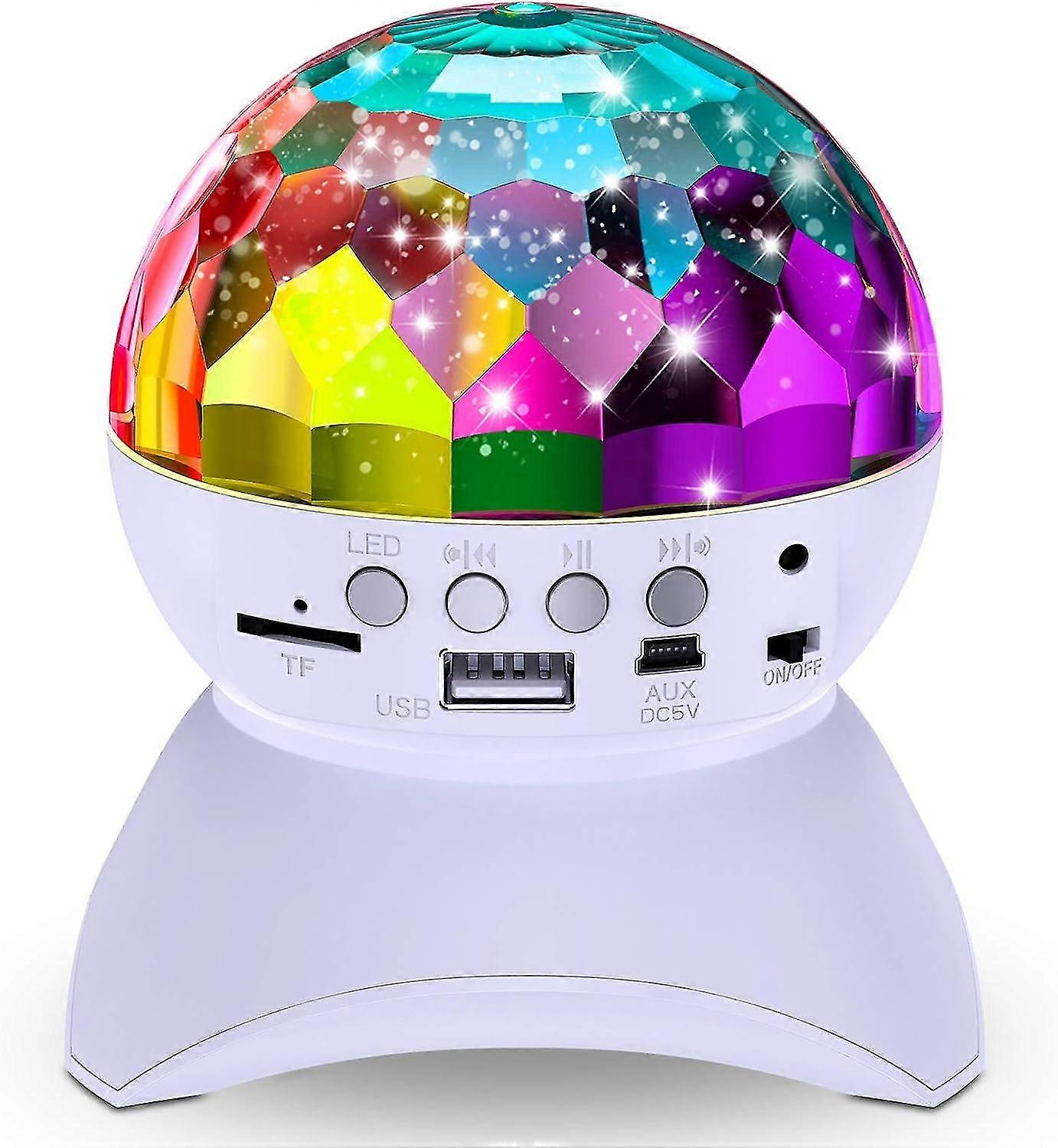Disco Ball Home Party Light Wireless Speaker,Bluetooth Speaker Disco Ball Led Creative 360 Degree Rotating Night Light,(Black)