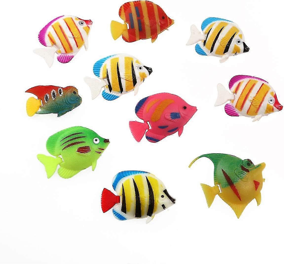 Plastic Artificial Fish For Aquarium Fish Tank Decor-10pcs(random Color Pattern)