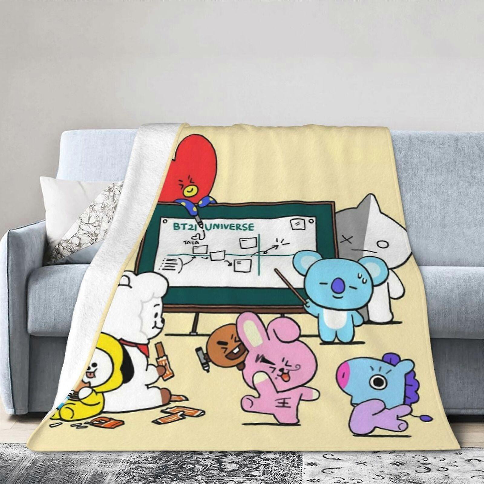 Bedding Bt21 Flannel Blanket Korean Kpop BT21 Blanket Throw