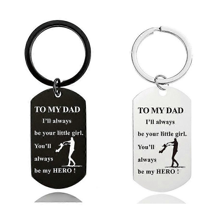 Stainless steel keychain Father's Day gift holiday gift lettering metal keychain pendant A