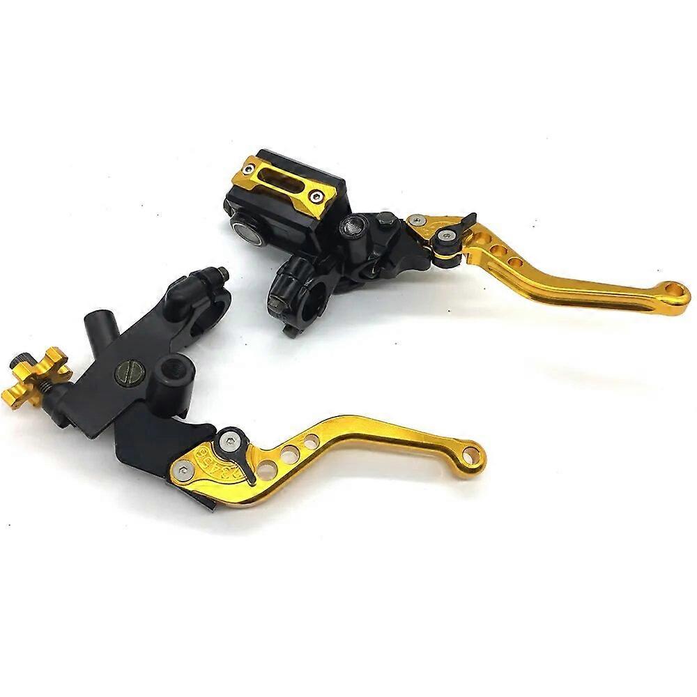 Pompe De Frein Hydraulique Moto - Paire (gauche/droite) En Alliage Aluminium, Diamètre Guidon 22mm - Design Feuille D'érable, Couleur Argent - Pour Moto, VTT, Dirt Bike