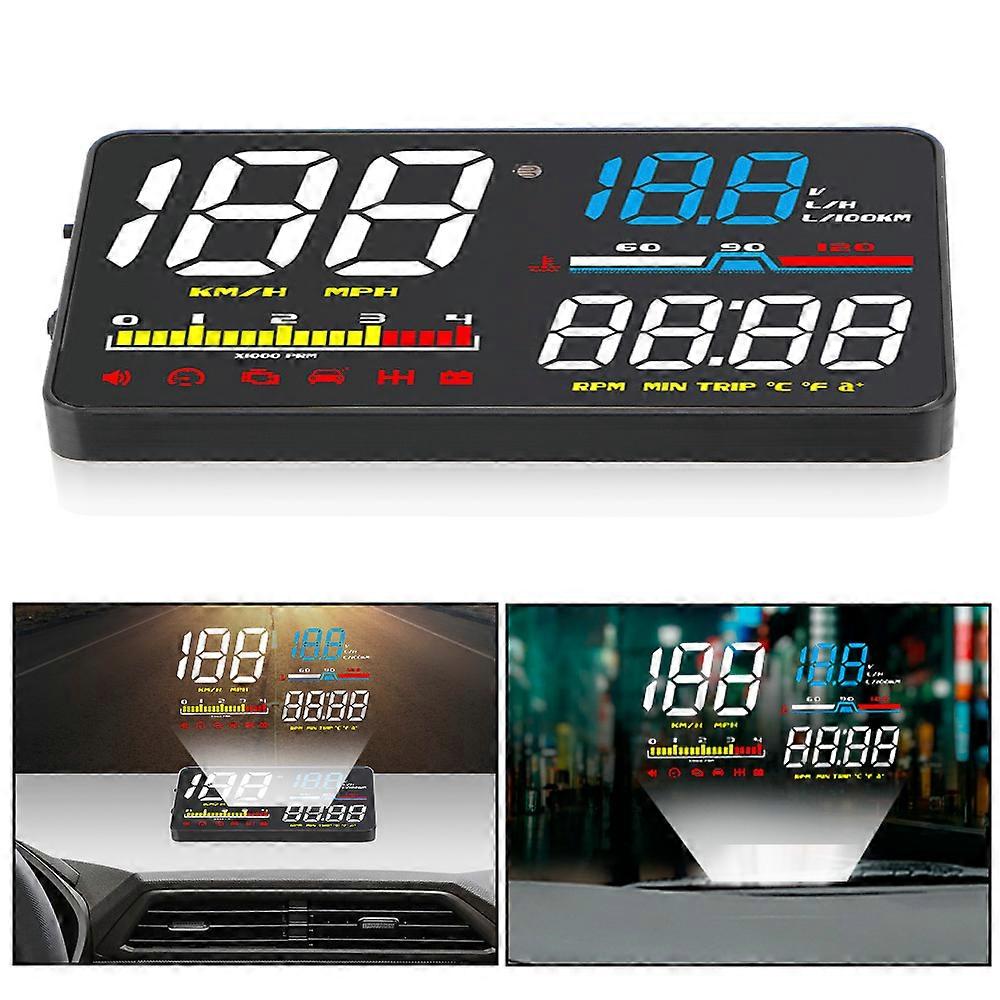 HUD Display D5000 Windshield Screen Projector Speedometer OBD2 Diagnostic Tool Digital Security Alarm Car Head Up Display