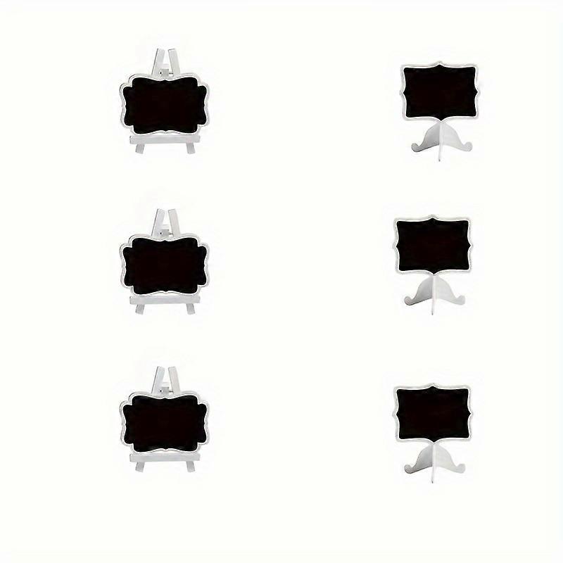 6-Pack Mini Decorative Chalkboard Signs, Boho Style Wooden Frame Food Labels for Wedding, Buffet, Catering Display, Table Numbers, Name Cards, Event D