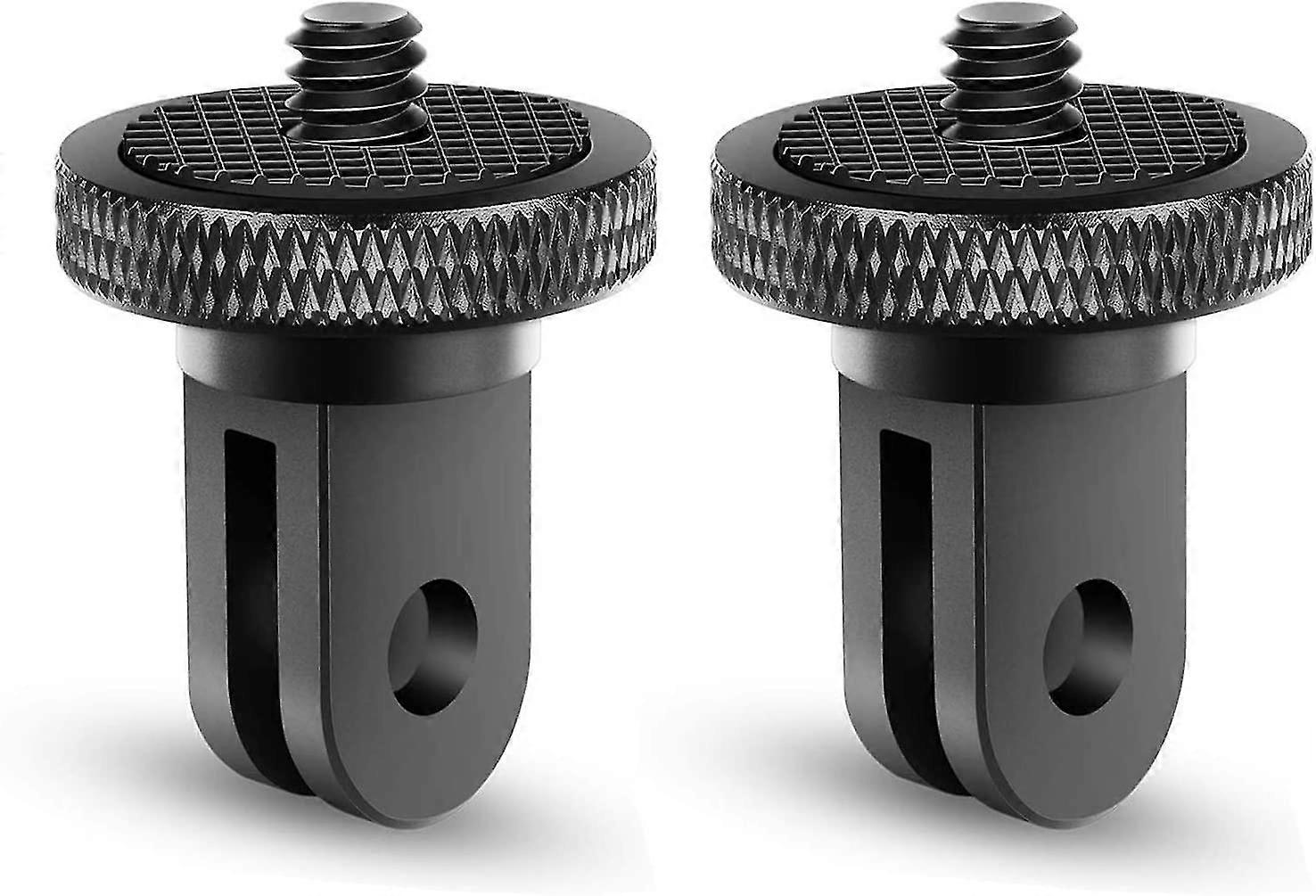 Aluminum Tripod Adapter Camera Mount for Gopro and Action Cameras (2 Pieces, Black)