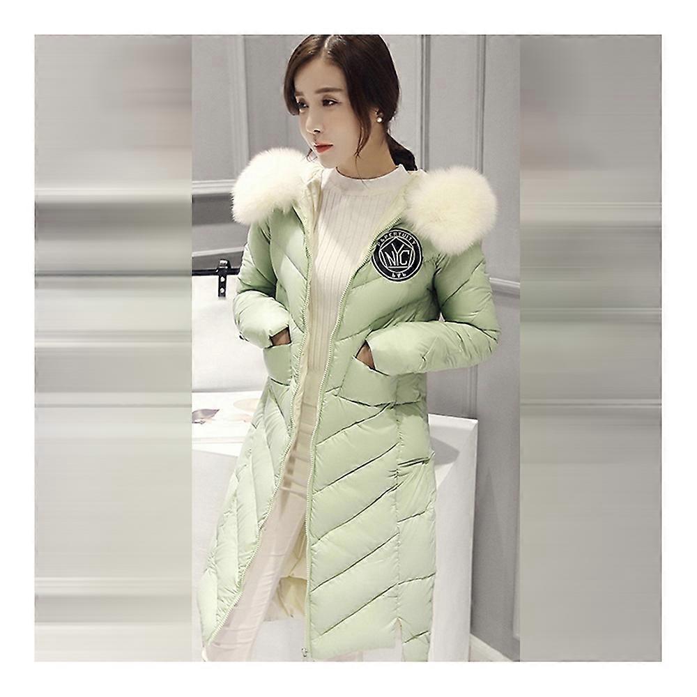 Tjock rävpäls krage kvinna ner kappa varm lång